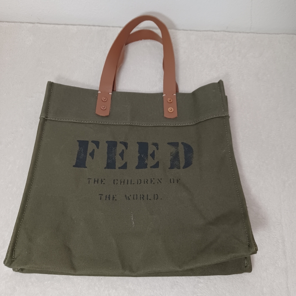 Feed market canvas tote bag